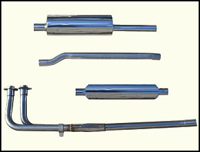 SPORTAUSPUFF MGB Chrommodell, Edelstahl