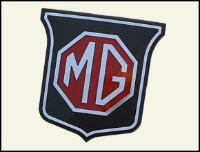 MG-EMBLEM für Kühlergrill, schwarz/rot